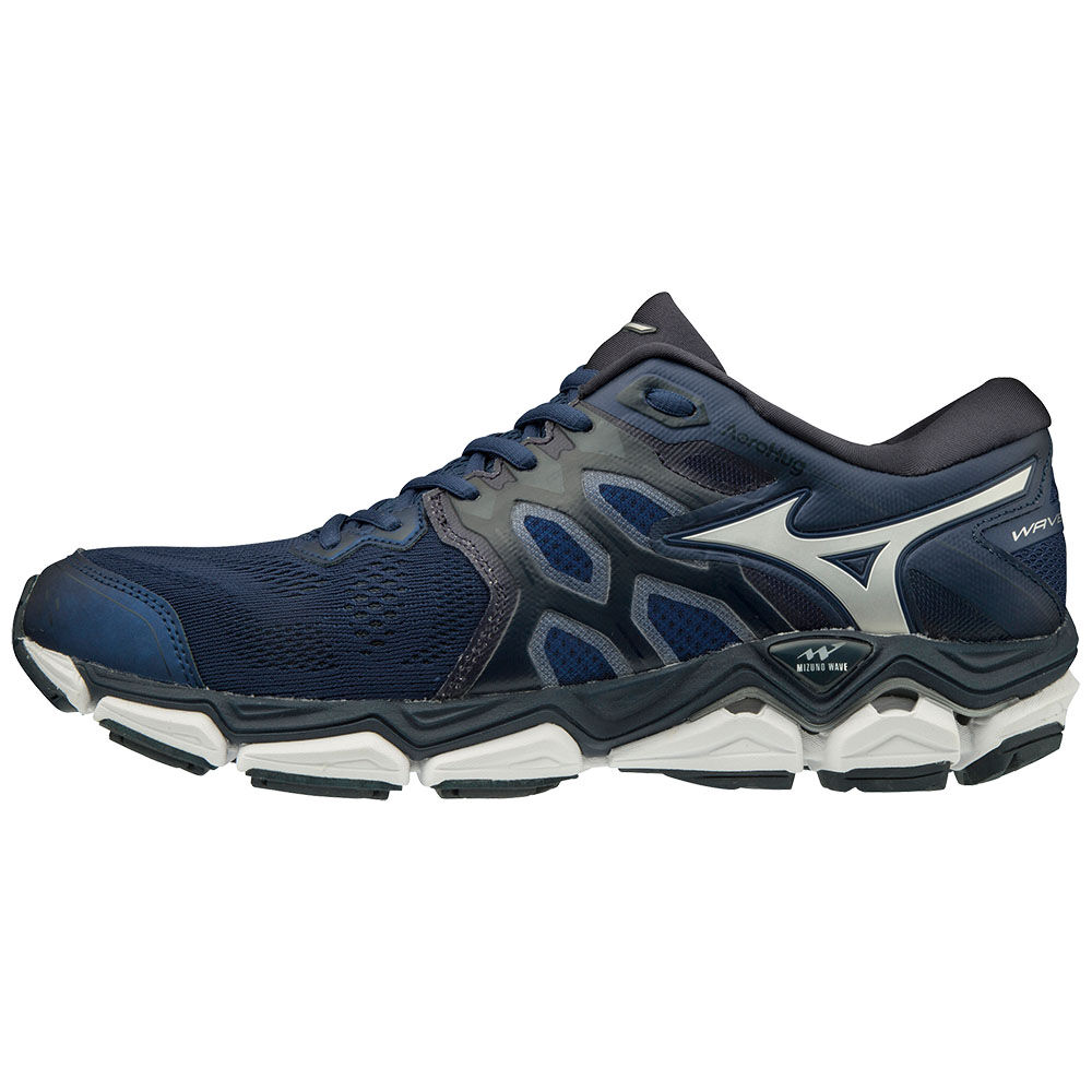Panske Bezecke Topanky Mizuno WAVE HORIZON 3 Modre/Strieborne Vypredaj KCHS63204